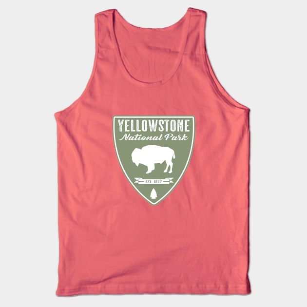 Yellowstone National Park Bison Tank Top by Jared S Davies